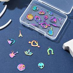 20Pcs 10 Styles 304 & 201 Stainless Steel Charms&nbsp;STAS-FS0001-42