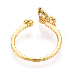 Butterfly Brass Micro Pave Cubic Zirconia Cup Peg Ring Settings&nbsp;KK-N274-11G