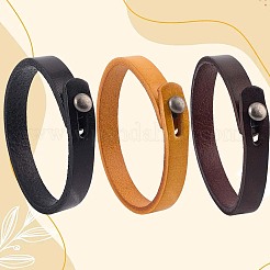 3Pcs 3 Colors Punk Retro Handmade Leather Cord Bracelet for Men&nbsp;BJEW-CL0001-05