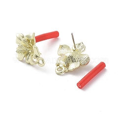 Rack Plating Golden Alloy Stud Earring Findings&nbsp;EJEW-B036-01G-08
