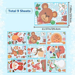 9 Sheets 9 Styles Christmas Themed PVC Static Stickers&nbsp;STIC-WH0004-07