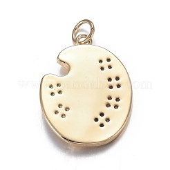 Brass Micro Colorful Cubic Zirconia Pendants&nbsp;ZIRC-F120-089G