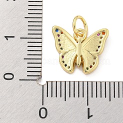 Rack Plating Brass Micro Pave Cubic Zirconia with Enamel Charms&nbsp;KK-Q814-23G-01