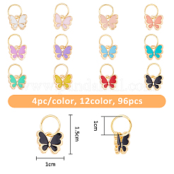 96Pcs 12 Colors Butterfly Alloy Enamel Shoe Charms&nbsp;PALLOY-FH00001