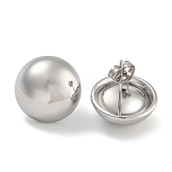 304 Stainless Steel Half Round Stud Earrings for Women&nbsp;EJEW-U022-03P
