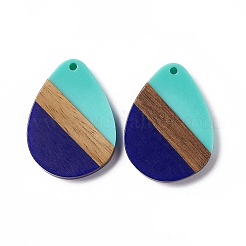 Opaque Resin & Walnut Wood Pendants&nbsp;RESI-M027-04J