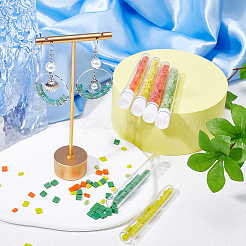 600Pcs 6 Style Opaque Colours 2-Hole Glass Seed Beads&nbsp;SEED-CN0001-17
