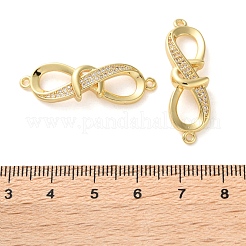 Rack Plating Brass Micro Pave Cubic Zirconia Infinity Connector Charms&nbsp;KK-C084-23B-G