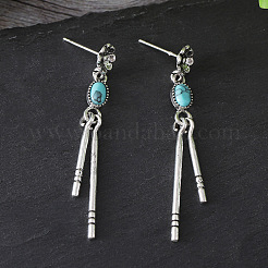 Alloy and Synthetic Turquoise Stud Earrings&nbsp;FS-WG2C5AC-01