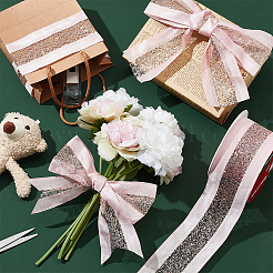 10 Yards Hot Stamping Polyester Satin Ribbons&nbsp;SRIB-WH0011-169A