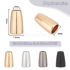 80Pcs 4 Colors Alloy Cord Ends&nbsp;FIND-PH0017-89