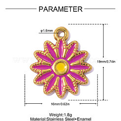 304 Stainless Steel Enamel Pendants&nbsp;STAS-OY018-26G-01