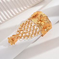 Luxurious Middle Eastern Bride Iron Ring Bracelets with Floral Design&nbsp;EW5813