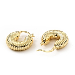 Brass Croissant Chunky Hoop Earrings for Women&nbsp;KK-D080-16G-02