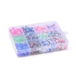 360Pcs 12 Style Rainbow ABS Plastic Imitation Pearl Beads&nbsp;OACR-YW0001-02