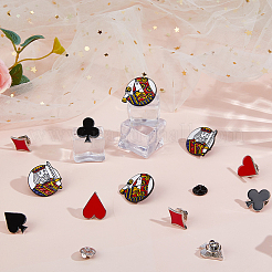 12Pcs 6 Styles Playing Card Sign Enamel Pin&nbsp;JEWB-FH0002-59