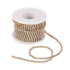 Brass Rhinestone Strass Chains&nbsp;CHC-T001-SS10-02C