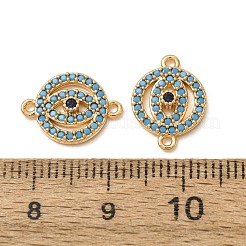 Brass Micro Pave Synthetic Turquoise Connector Charms&nbsp;GG-CBAE681-19G