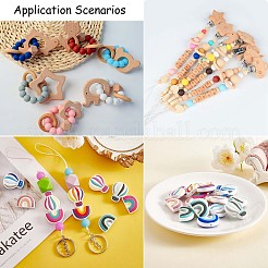 20Pcs Silicone Beads Rainbow Silicone Beads Bulk Hot Air Balloon Silicone Loose Spacer Beads Charm Color Silicone Bead Kit for Necklace Bracelet Keychain DIY Crafts Making&nbsp;JX321A