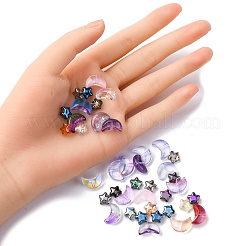 40Pcs 2 Styles Electroplate Transparent Glass Bead&nbsp;EGLA-FP0001-01