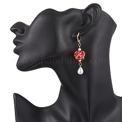 Glass Teardrop Leverback Earrings&nbsp;EJEW-MZ00531