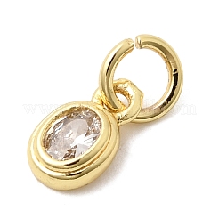 Brass Cubic Zirconia Charms&nbsp;KK-G554-02A-01