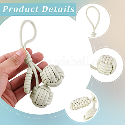 Imitation Leather Woven Ball Pendant Decorations&nbsp;AJEW-WH20054-143C