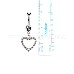 316L Surgical Stainless Steel Clear Cubic Zirconia Dangle Belly Button Rings&nbsp;WG93CBC-02
