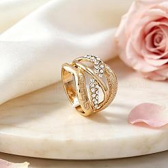 Multi Layered Zinc Alloy Rhinestone Finger Rings for Women&nbsp;IA4421-9