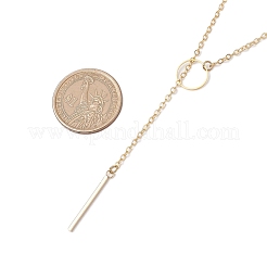2Pcs 2 Colors 304 Stainless Steel & Brass Cable Chain Lariat Necklaces Sets&nbsp;NJEW-JN05147
