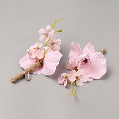 Silk Cloth Artificial Flower Boutonniere&nbsp;AJEW-WH0314-483B