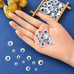 500Pcs 5 Style Black & White Plastic Wiggle Googly Eyes Buttons DIY Scrapbooking Crafts Toy Accessories with Label Paster on Back&nbsp;KY-YW0001-54