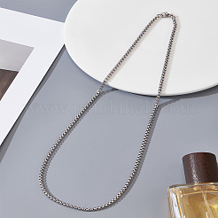 2Pcs Stainless Steel Punk Box Chain Necklaces for Men&nbsp;NJEW-LP0001-15P