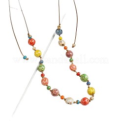 Adjustable Porcelain Colorful Beaded Necklaces&nbsp;WG2602A-01