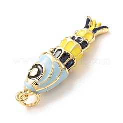 Brass with Enamel Pendants&nbsp;KK-CBA2F11-04G-04