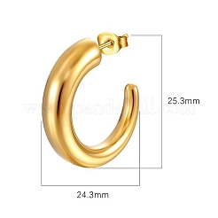 European and American Fashion French Retro Stainless Steel C-Shaped Stud Earrings&nbsp;PW-WGEF803-01