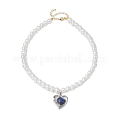 Natural Lapis Lazuli Heart Pendant Necklaces&nbsp;NJEW-JN04951