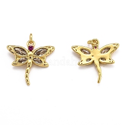 Brass Micro Pave Clear Cubic Zirconia Pendants&nbsp;ZIRC-J025-57G