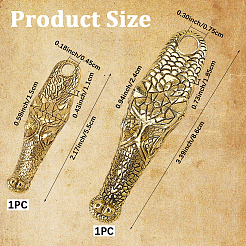 2Pcs 2 Styles Crocodile Alloy Clips&nbsp;AJEW-CP0011-56