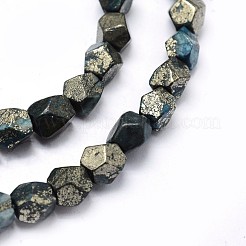 Dyed Natural Pyrite Beads Strands&nbsp;G-F582-D05