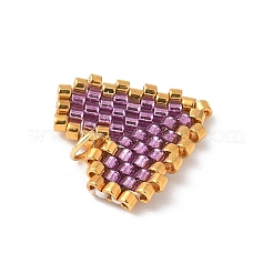 Handmade Glass Seed Beaded Heart Charms&nbsp;PALLOY-MZ00609