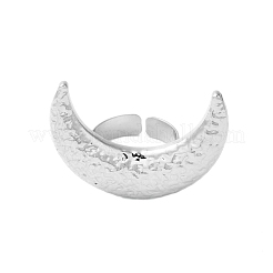 Textured Moon Alloy Open Cuff Rings&nbsp;RJEW-U006-03P