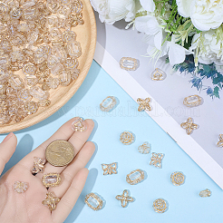 210Pcs 7 Styles Transparent Plating Acrylic Beads&nbsp;OACR-SC0002-39