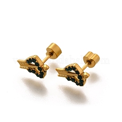 Ion Plating(IP) 304 Stainless Steel Heart Stud Earring&nbsp;EJEW-A118-18G-01