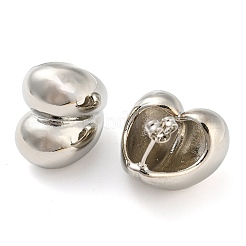 Rack Plating Brass Heart Stud Earrings&nbsp;EJEW-P242-01P