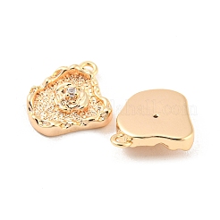 Brass Micro Pave Cubic Zirconia Pendants&nbsp;KK-E090-15G