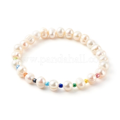 3Pcs 3 Styles Natural Cultured Freshwater Pearl Stretch Beaded Bracelets Sets&nbsp;BJEW-JB06266