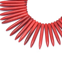Synthetic Turquoise Graduated Spike Beads Strands&nbsp;G-F604-10F