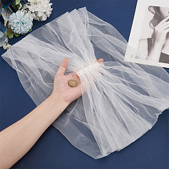 Detachable Pearl Tulle Polyester Shawls&nbsp;AJEW-WH0314-448A