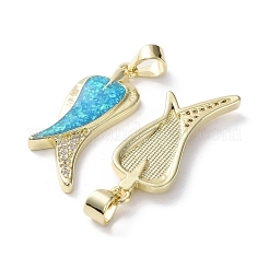 Rack Plating Brass Micro Pave Cubic Zirconia Pendants&nbsp;KK-C041-09G